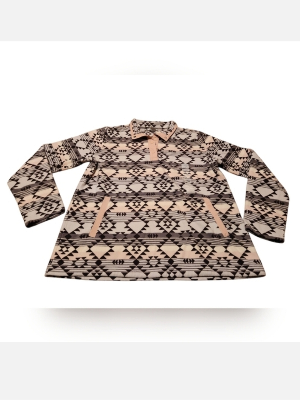 Women's Large Duluth Trading Co. Doubleback Aztec Printed Fleece Pullover